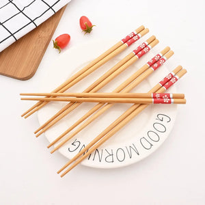 Mixed Bamboo Chopsticks | Japanese Woden Luxury Cutlery Tableware Gift - 5 Pair Set