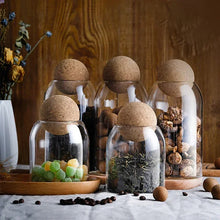 Load image into Gallery viewer, Glass Spice Jar Set with Ball Cork Lid | Coffee Tea Canister Storage