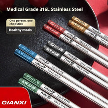 Load image into Gallery viewer, Color Fortune Metal Chopsticks | Stainless Steel Korean Table Set of 5/10 Pairs