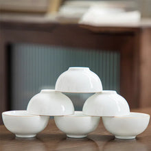 Load image into Gallery viewer, White Porcelain Chinese Tea Cup Set | 6 Pc, Wide &amp; Tall Options