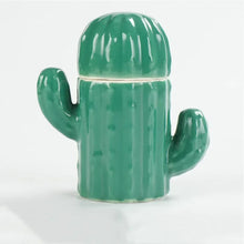 Load image into Gallery viewer, Ceramic Cactus Toothpick Holder | Green Jar with Lid - 1 Set