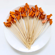 Load image into Gallery viewer, Carrot Fancy Toothpicks | Rabbit Easter Party Decorative Picks - 100 Pc