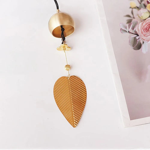 Copper Japanese Wind Chimes | Hanging Gold Leaf Pendant - 1 Pc