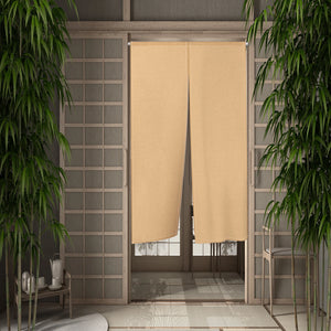 Beige Noren Curtain | Minimalist Solid Japanese Door Linen Curtains - 1 Pc