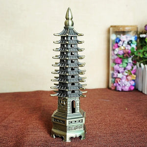 Gold Metal Pagoda | Small Feng Shui Decor Lunar New Year Gift - 1 Pc