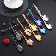 Load image into Gallery viewer, Korean Asian Soup Spoons | Stainless Steel Flat Metal Tableware - 1 Pc