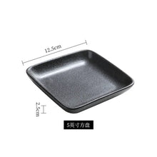 Load image into Gallery viewer, Small Square Japanese Sushi Plates | Rounded Ceramic Platter - 1 Pc