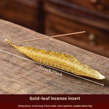 Load image into Gallery viewer, Gold Leaf Incense Holder | Metal Ash Catcher for Stick Burners - 1 Pc