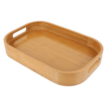 Load image into Gallery viewer, Wooden Serving Tray with Handles | Deep Bamboo Platter - 1 pc