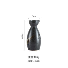 Load image into Gallery viewer, Black Gold Japanese Sake Set | Hand-painted Porcelain Sake Bottle and Cup