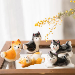 Cute Shiba Inu Chopsticks Holder | Japanese Dog Ceramic Chopstick Rest - 1 Pc