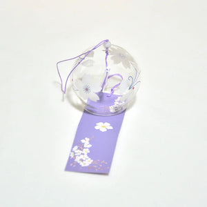 Sakura Japanese Wind Chimes | Glass Furin Flower Bells for Garden - 1 Pc