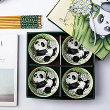 Load image into Gallery viewer, Panda Japanese Bowl and Wooden Chopsticks Set with Box - 2/4/6 Sets