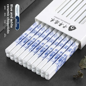 Blue & White Ceramic Chopsticks Set | Celadon Tableware - 5/10/20/30 Pairs
