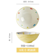 Load image into Gallery viewer, Bright Japanese Ramen Bowls | Pink Green Yellow Blue Ceramic Donburi Bowl - 1 Pc