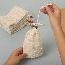 Load image into Gallery viewer, Soap Saver Bag | Mesh Drawstring Bar Soap Foaming Bags -  3 Pc Set