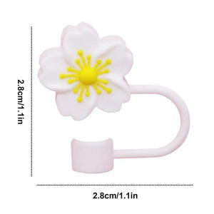 Cute Cherry Blossom Flower Straw Toppers | Sakura Straw Covers - 1 Pc