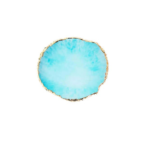 Resin Stone Trinket Dish | Gold Accent Jewelry Tray - 1 Pc