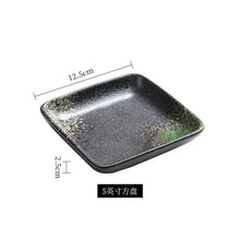 Load image into Gallery viewer, Small Square Japanese Sushi Plates | Rounded Ceramic Platter - 1 Pc