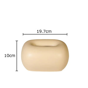 Minimalist Ceramic Tissue Box Cover | Rounded Corner Paper Holder - 1 Pc