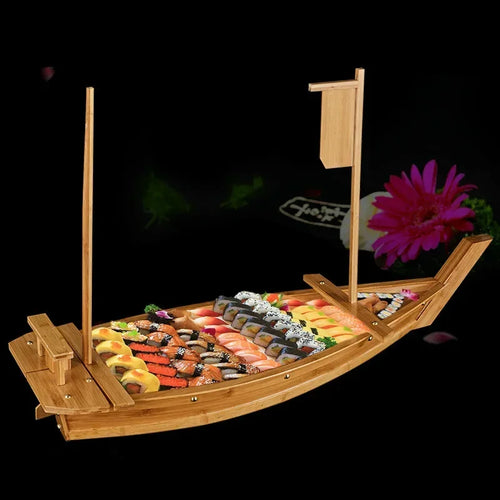 Wooden Sushi Boat | Japanese Sashimi Platter Tray Display - 1 Set