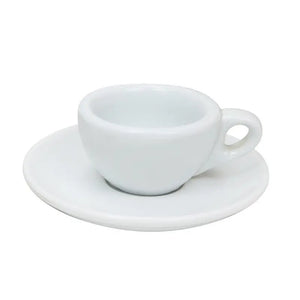 Classic White Demitasse Cups | Small Espresso Cup with Saucer - 1 Set