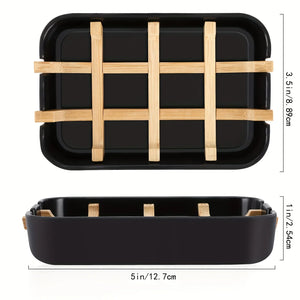 Wooden Soap Saver Dish | Bar Soap Holder with Drain Tray - 1 Pc