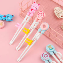 Load image into Gallery viewer, Pink Donut Cat Training Chopsticks | Kids Children Eating Learning Utensils - 1 Pc