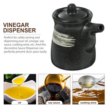 Load image into Gallery viewer, Black Ceramic Soy Sauce Bottle | Oil Vinegar Dispenser - 2 Pc Set