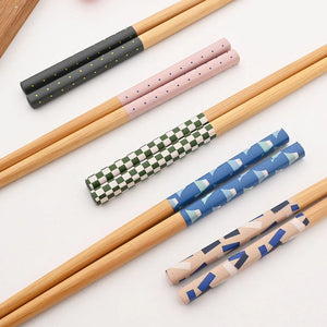 bamboo chopsticks - reusable wood chopstick in set of 5 pairs 