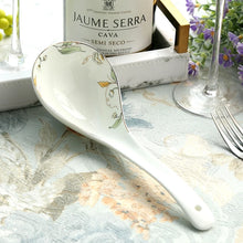 Load image into Gallery viewer, Green Leaf Bone China Soup Ladle | Ceramic Asian Spoon - 1 Pc