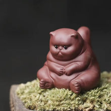 Load image into Gallery viewer, Purple Sand Fat Cat Tea Pet | Angry Mascot for Kungfu Tea - 1 Pc