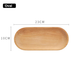 Small Walnut Wooden Serving Tray | Cute Wood Platters for Tea Food - 1 Pc