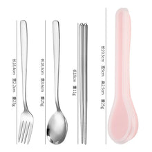 Load image into Gallery viewer, Stainless Steel Cutlery Travel Set | Korean Chopsticks Fork Spoon with Portable Case