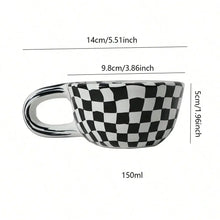 Load image into Gallery viewer, Warp Checkered Cute Ceramic Mugs | Small Coffee Cup - 1 Pc