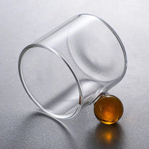 Contemporary Espresso Cups | Small Glass Ball Handle - 1 Pc