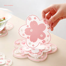 Load image into Gallery viewer, Pink Sakura Cute Coasters for Drinks | Japanese Cherry Blossom Mats - 1 Pc