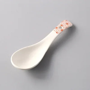 White Asian Soup Spoons | Classic Japanese Ceramic Spoon Tableware - 1 Pc