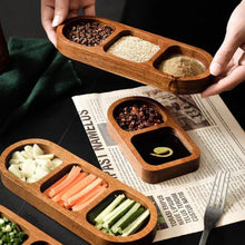Load image into Gallery viewer, Solid Wood Rectangle Rounded Japanese Seasoning Soy Sauce Tray - 1 Pc