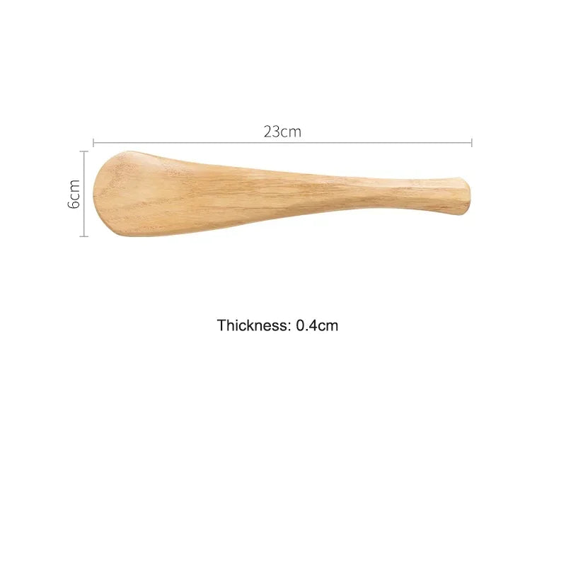 Natural Wood Shape Rice Paddle | Non-stick Cooking Shamoji Spoon Spatula Utensil - 1 Pc