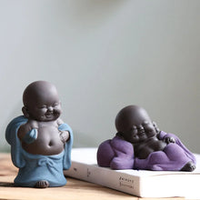 Load image into Gallery viewer, Cute Buddha Monk Tea Pet Figurine | Chinese Purple Clay Statue Figurine - 1 Pc