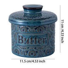 Load image into Gallery viewer, Dark Blue French Butter Dish | Ceramic Crock Bell with Lid - 1 Set