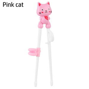 Pink Donut Cat Training Chopsticks | Kids Children Eating Learning Utensils - 1 Pc
