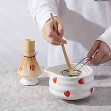 Load image into Gallery viewer, Strawberry Matcha Bowl Tea Set | Cute Fruit Japanese Whisk Holder
