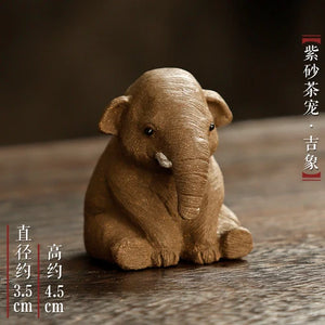 Wisdom Elephant Tea Pet | Chinese Kung Fu Ceremony Small Figures Tea Accessories - 1 Pc