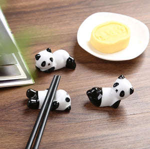 Cute Chinese Panda Chopstick Rest | Ceramic Animal Inspired | 1 Pc