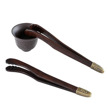 Load image into Gallery viewer, Traditional Tea Tongs | Dark Brown Wood Tea Bag Squeezers - 1 Pc