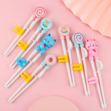 Load image into Gallery viewer, Pink Donut Cat Training Chopsticks | Kids Children Eating Learning Utensils - 1 Pc