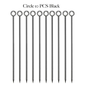 Circle Metal Cocktail Picks | Rose Gold Toothpick Skewers - 10 Pc Set