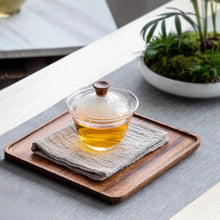 Load image into Gallery viewer, Walnut Wooden Serving Tray | Brown Square Rectangular Platter - 1 Pc